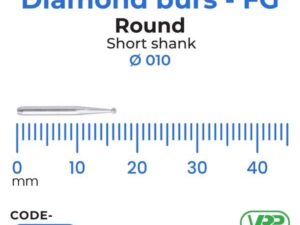 Microdont Diamond burs – FG Round Short Shank 1 pc. 010