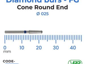 Microdont Diamond burs – FG Cone Round End 1 pc. 025