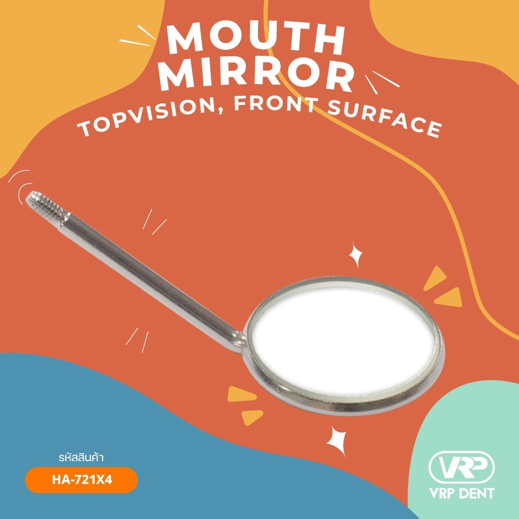 Mouth mirror front surface กระจกส่องปาก 1 กล่อง 12 ชิ้น HA-TOPVISION - Image 2