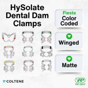 HySolate Dental Dam Clamps Fiesta WINGED, Matte, Color Coded Set CTA-H09966