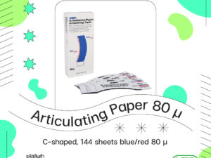 HANEL Articulating Paper blue/red 80 micron กระดาษเช็คการสบฟัน C-shaped CTGH-480374