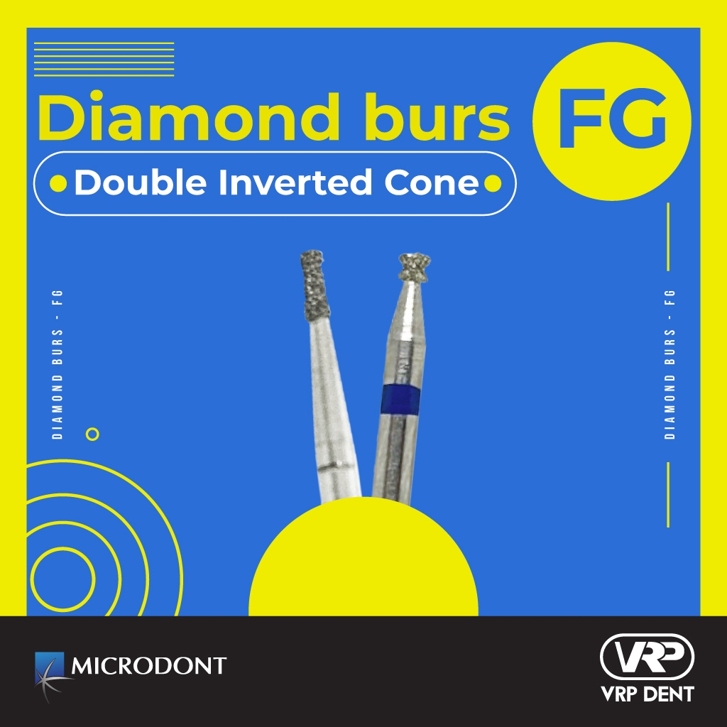Diamond burs - FG Double Inverted Cone 010 1 pc. MI-1045 - Image 2
