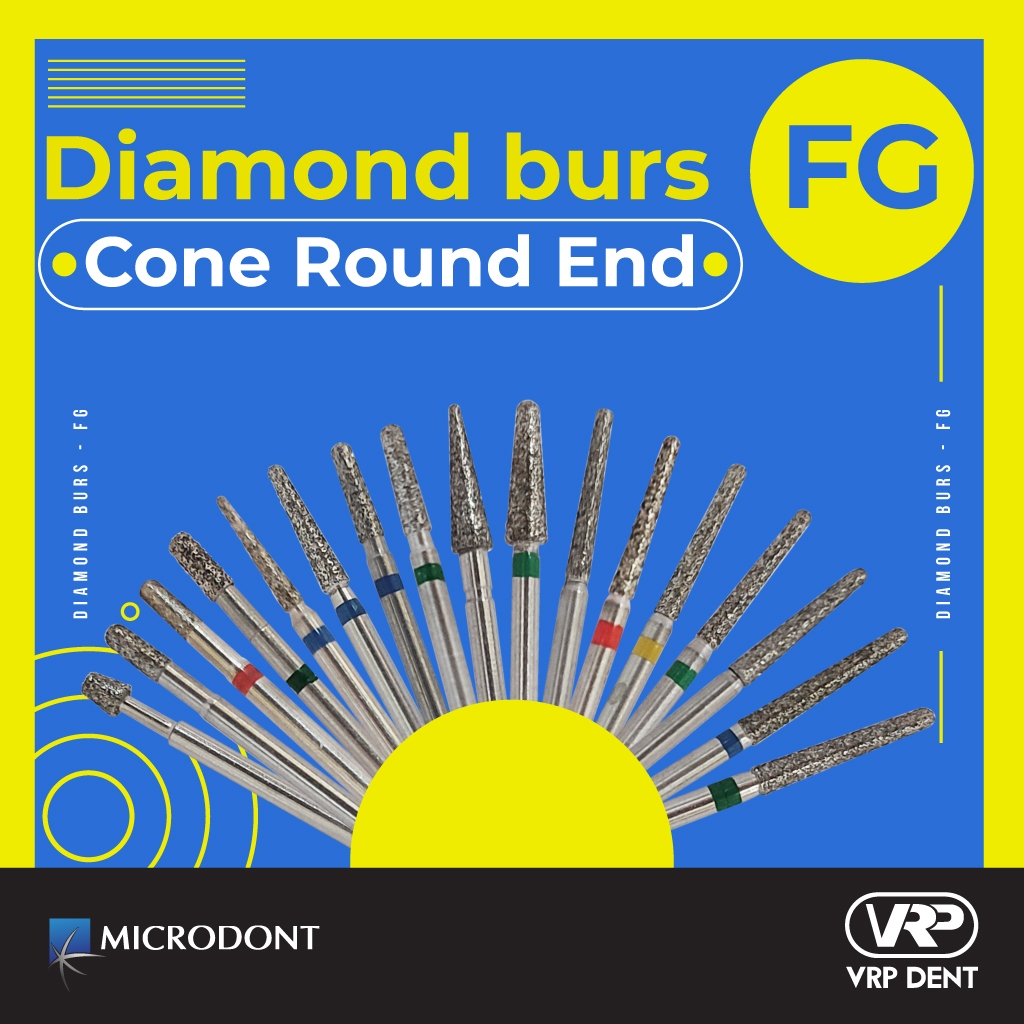 Diamond burs - FG Cone Round End 1 pc. MI-4138 - Image 2