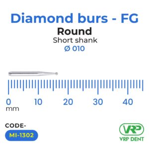 Diamond burs – FG Round Short Shank 1 pc. MI-1302