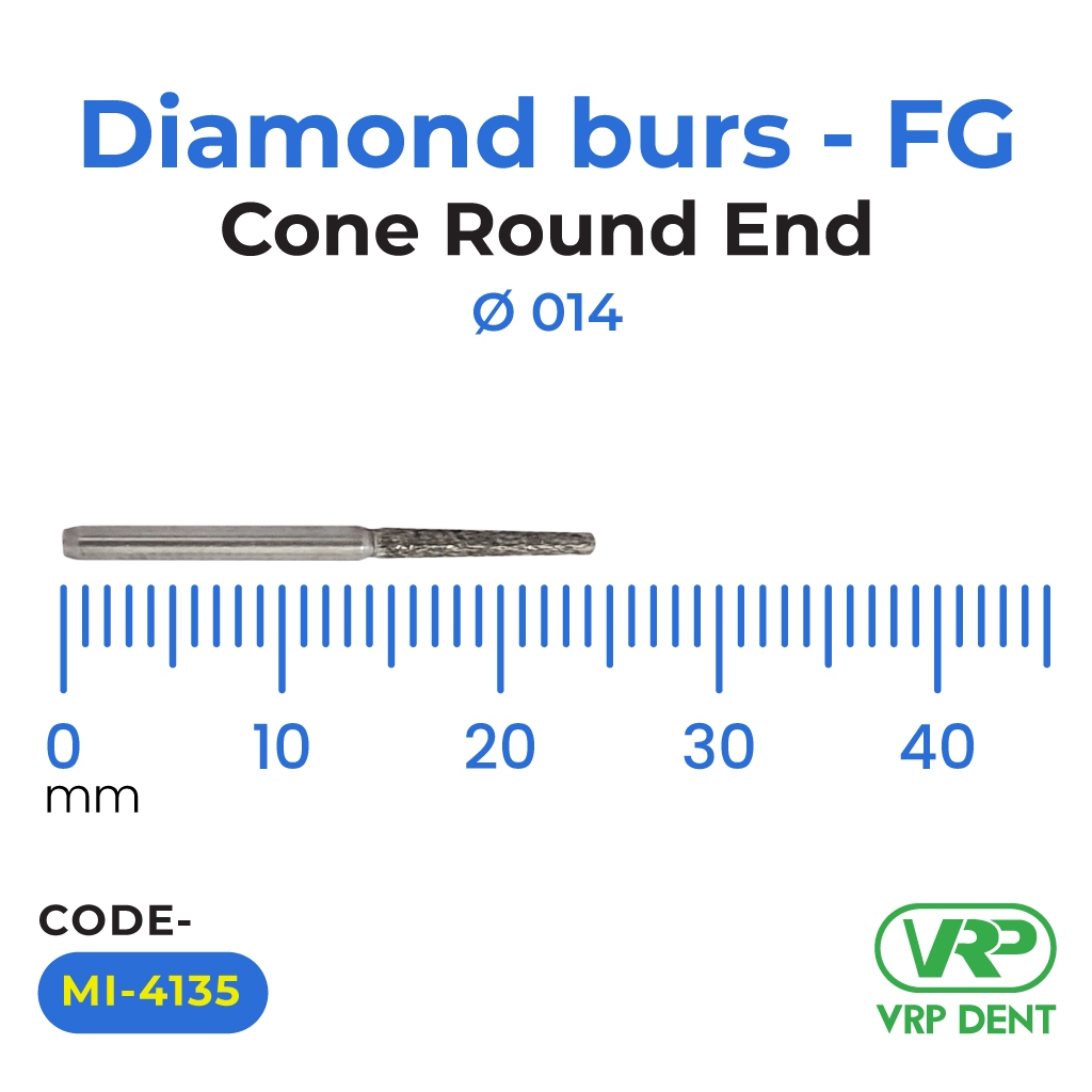 Diamond burs - FG Cone Round End 1 pc. MI-4135