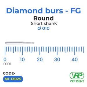 Diamond burs – FG Round Short Shank 1 pc. MI-1302S