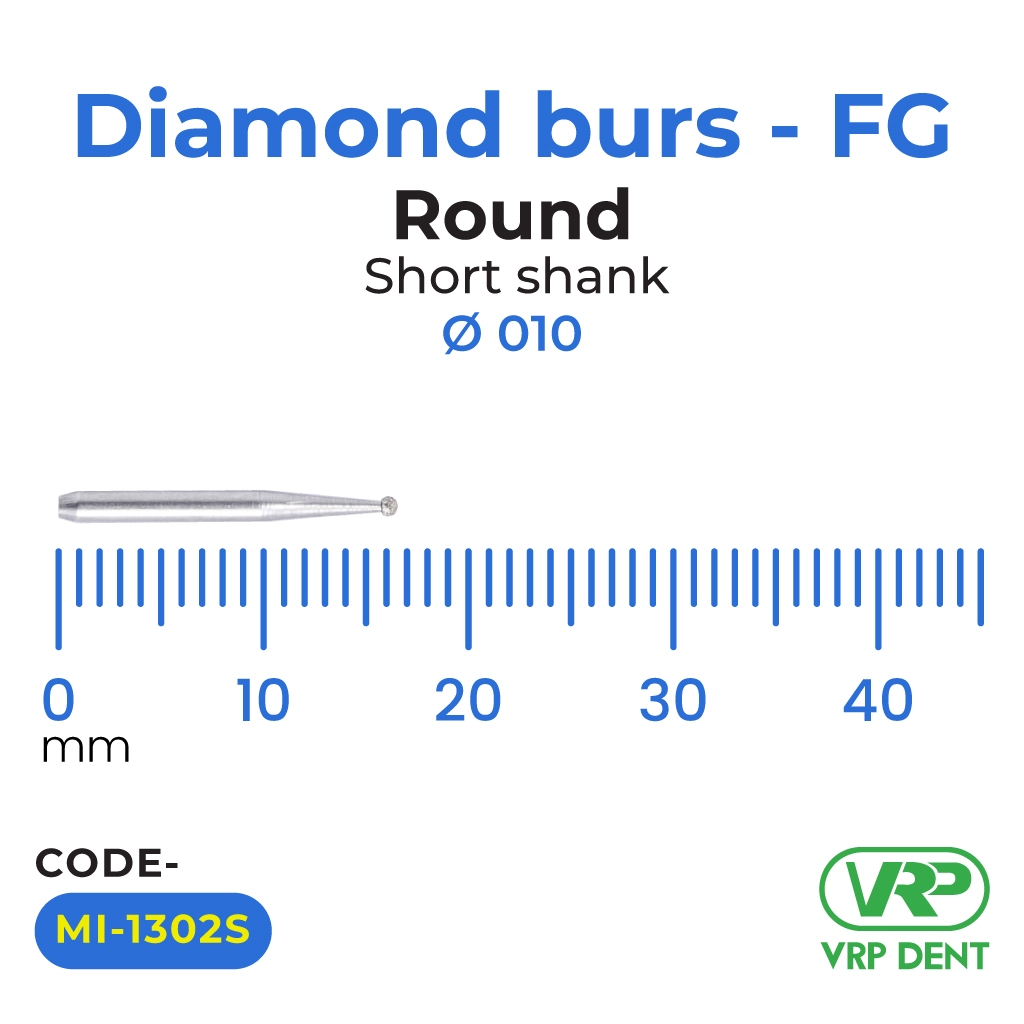 Diamond burs - FG Round Short Shank 1 pc. MI-1302S