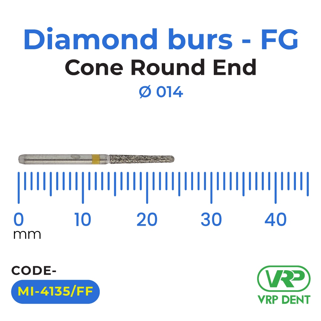 Diamond burs - FG Cone Round End 1 pc. MI-4135/FF