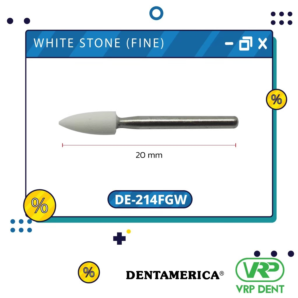 White stone (fine) finishing burs Flame กรอเร็ว 12pcs DE-214FGW