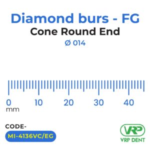 Diamond burs – FG Cone Round End 1 pc. MI-4136VC/EG
