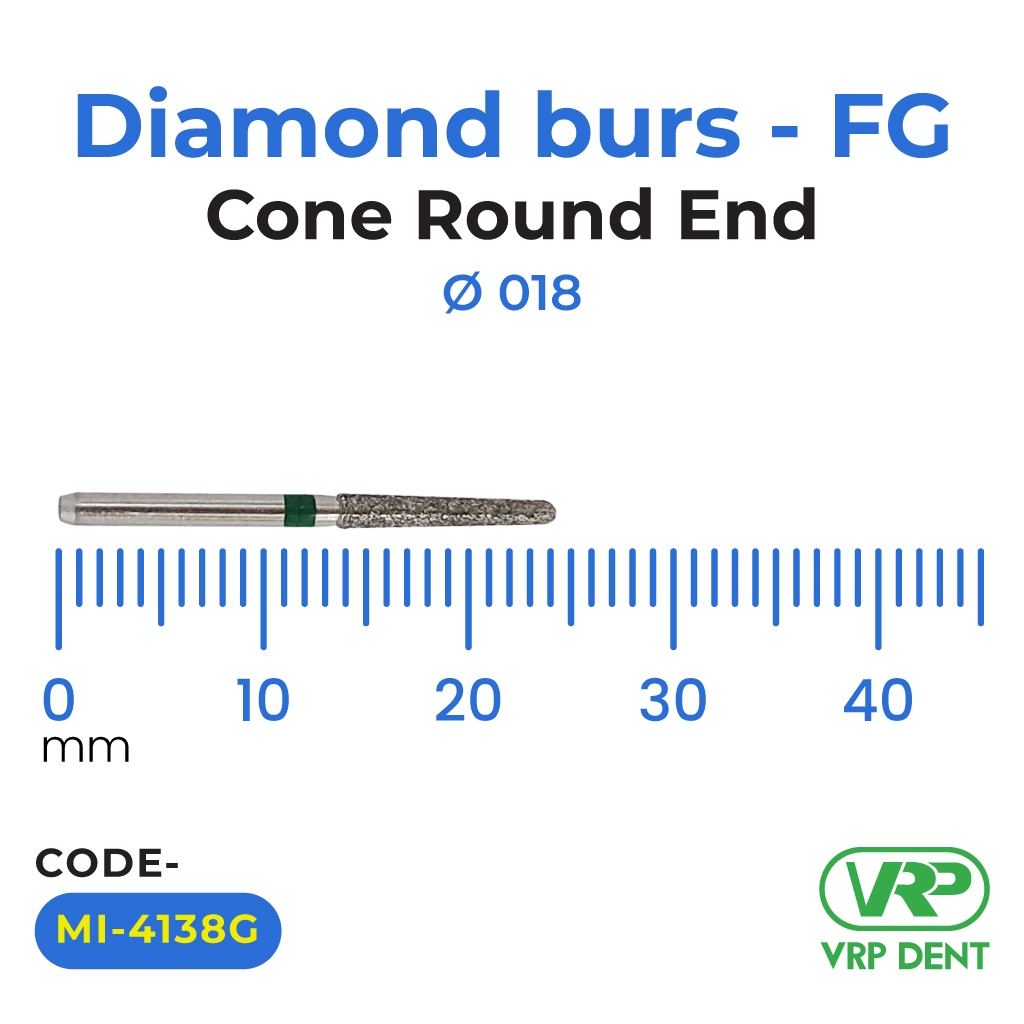 Diamond burs - FG Cone Round End 1 pc. MI-4138/G