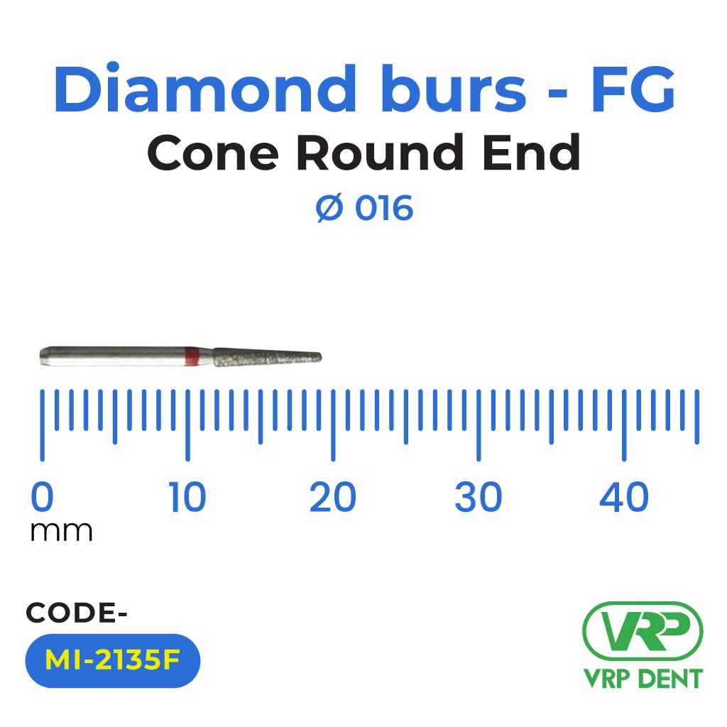 Diamond burs - FG Cone Round End 1 pc. MI-2135F