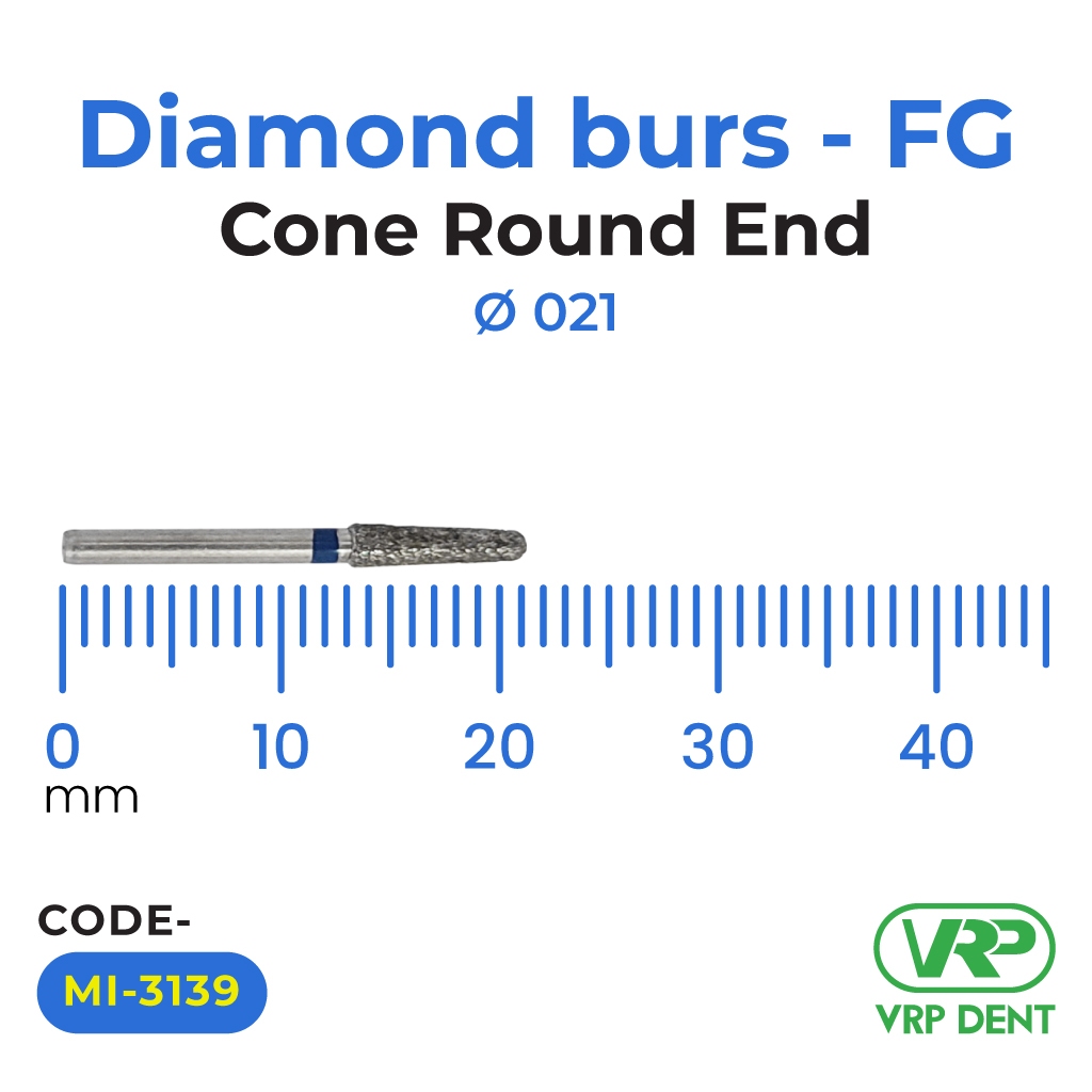 Diamond burs - FG Cone Round End 1 pc. MI-3139