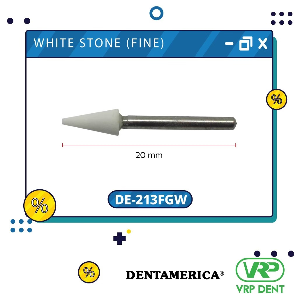 White stone (fine) finishing burs Cone กรอเร็ว 12pcs DE-213FGW